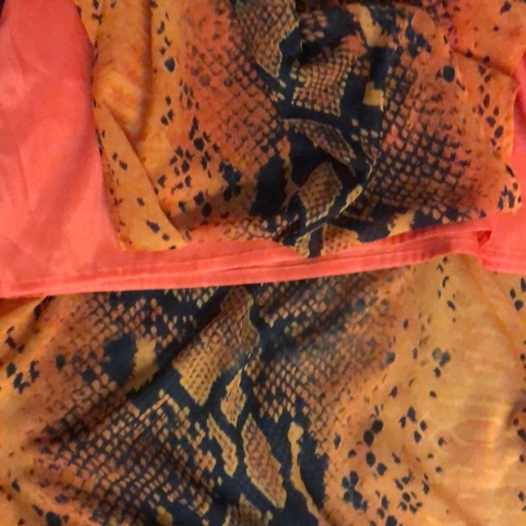 leala orange snake print maxi dress